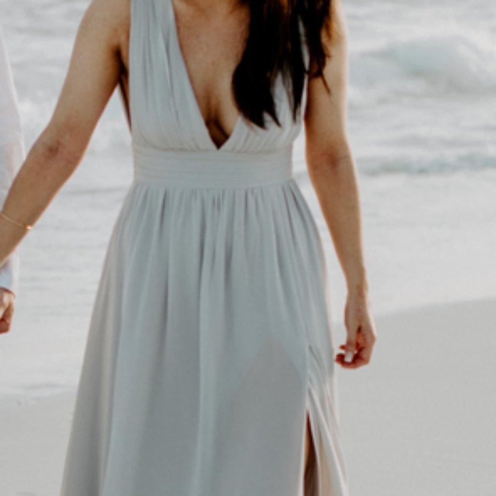 Lulu’s ‘Heavenly Hues Light Grey Maxi Dress